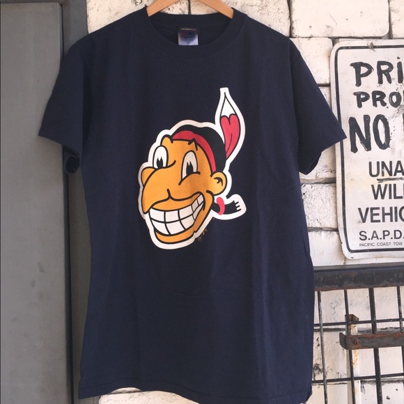 Majestic Other - Cleveland Indians Chief Wahoo Big Face T shirt